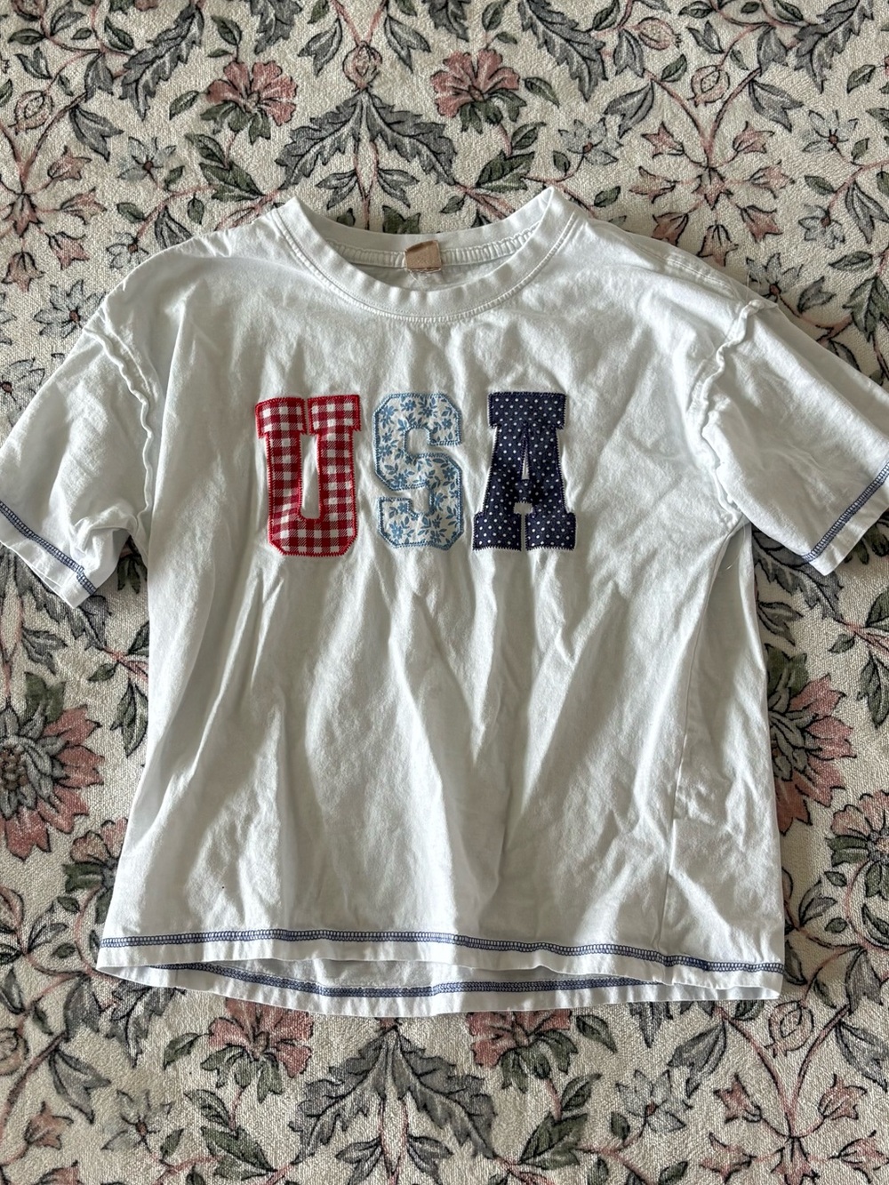 White Kids USA Appliqué Tee